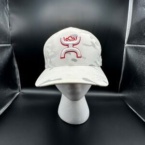 Hooey Camo American Flag Flexfit Hat White Red Embroidered Skull L-XL